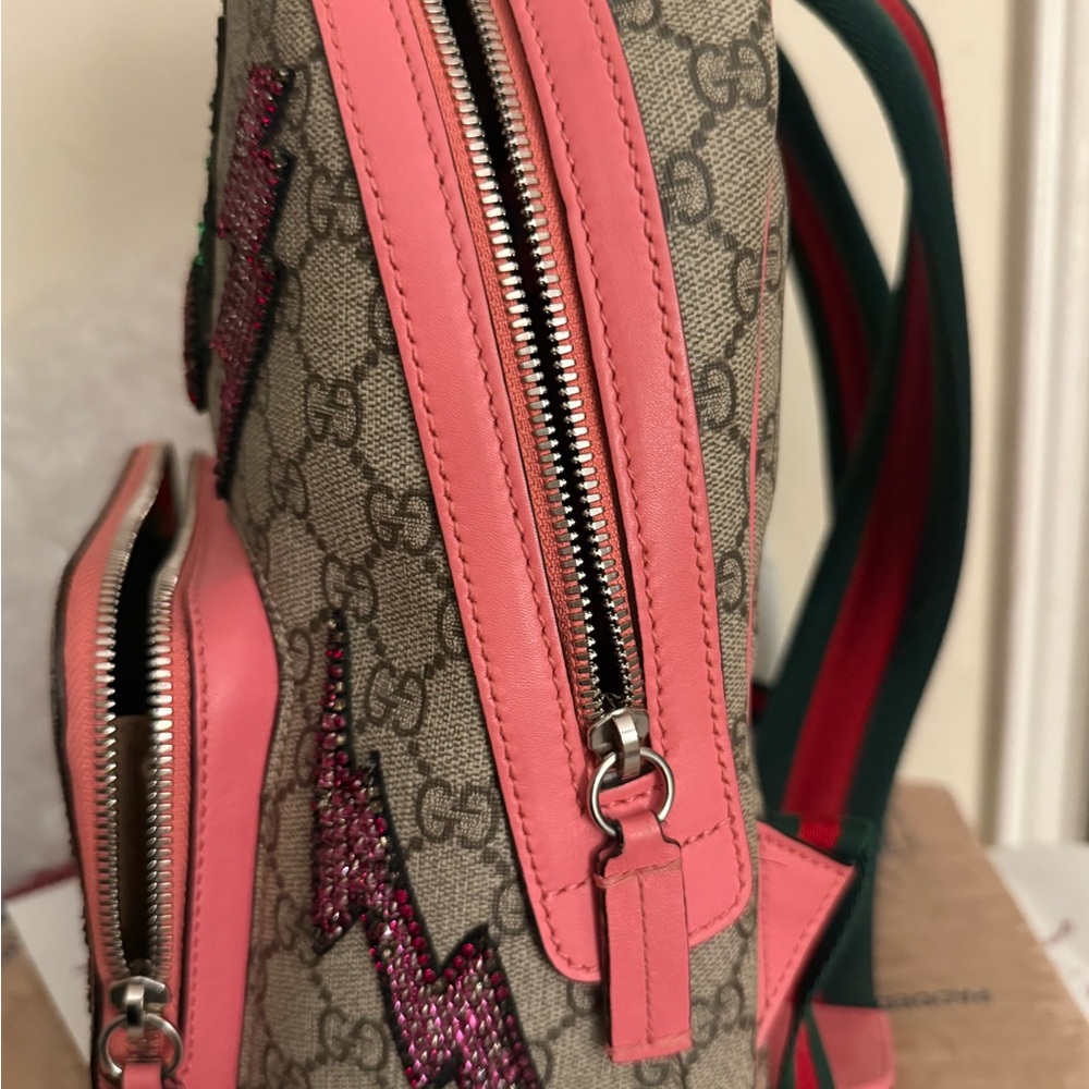 Gucci Beige and Pink Backpack with Sequin Details - Picture 2 of 9